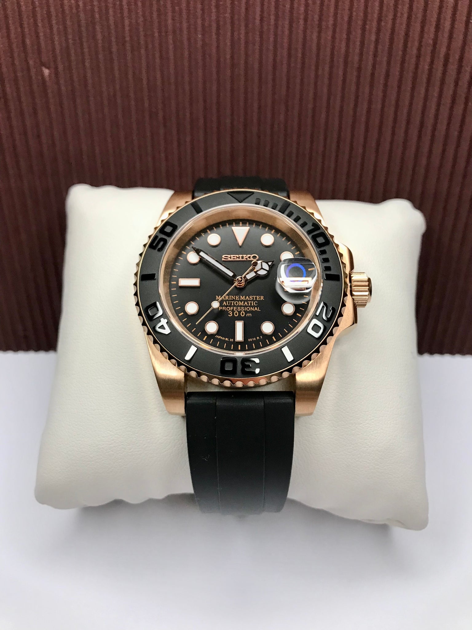 Yacht Master II Seiko NH35 Automatic Rose Gold Custom Build Mens Homag